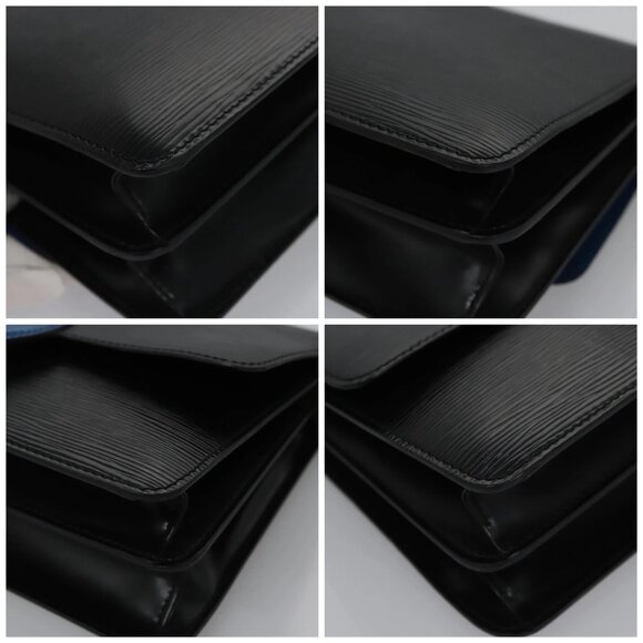 LOUIS VUITTON Epi Bicolor Free Run Shoulder Bag Black Blue - Picture 16 of 16